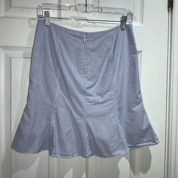 Lauren Ralph Lauren linen blend pinstripe mini skirt Sz 2P flared boho preppy - Picture 2 of 3